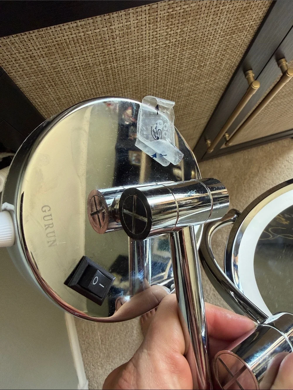 Never Used Wall-Mounted Round Extendable Makeup Mirror in Chrome